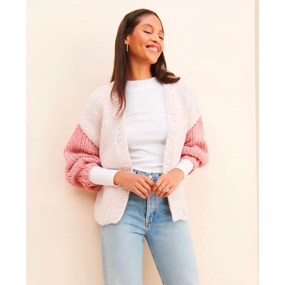 Little Lies for Anthropologie Colorblock Cardigan. Size M/L